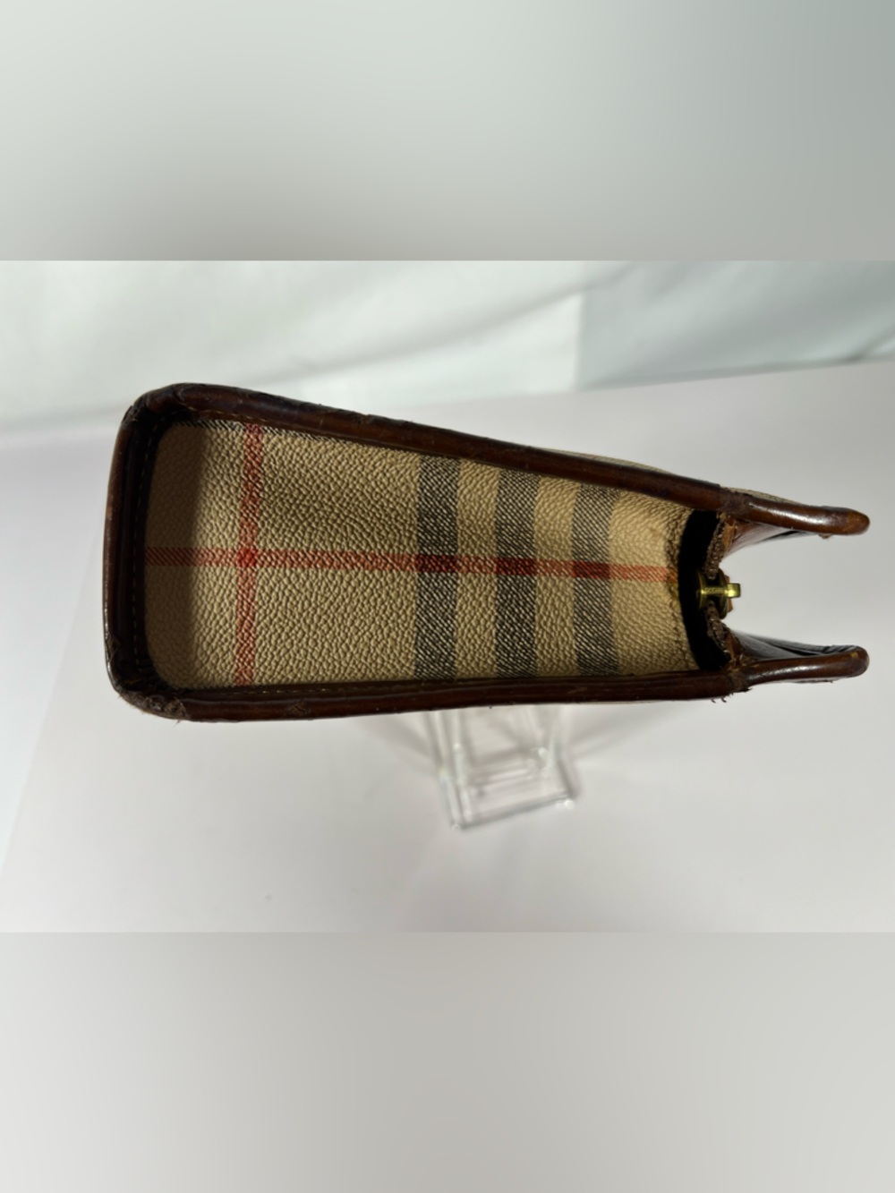 3081: Burberrys Vintage Nova Check Folio Clutch Organizer Italy - Picture 7 of 13